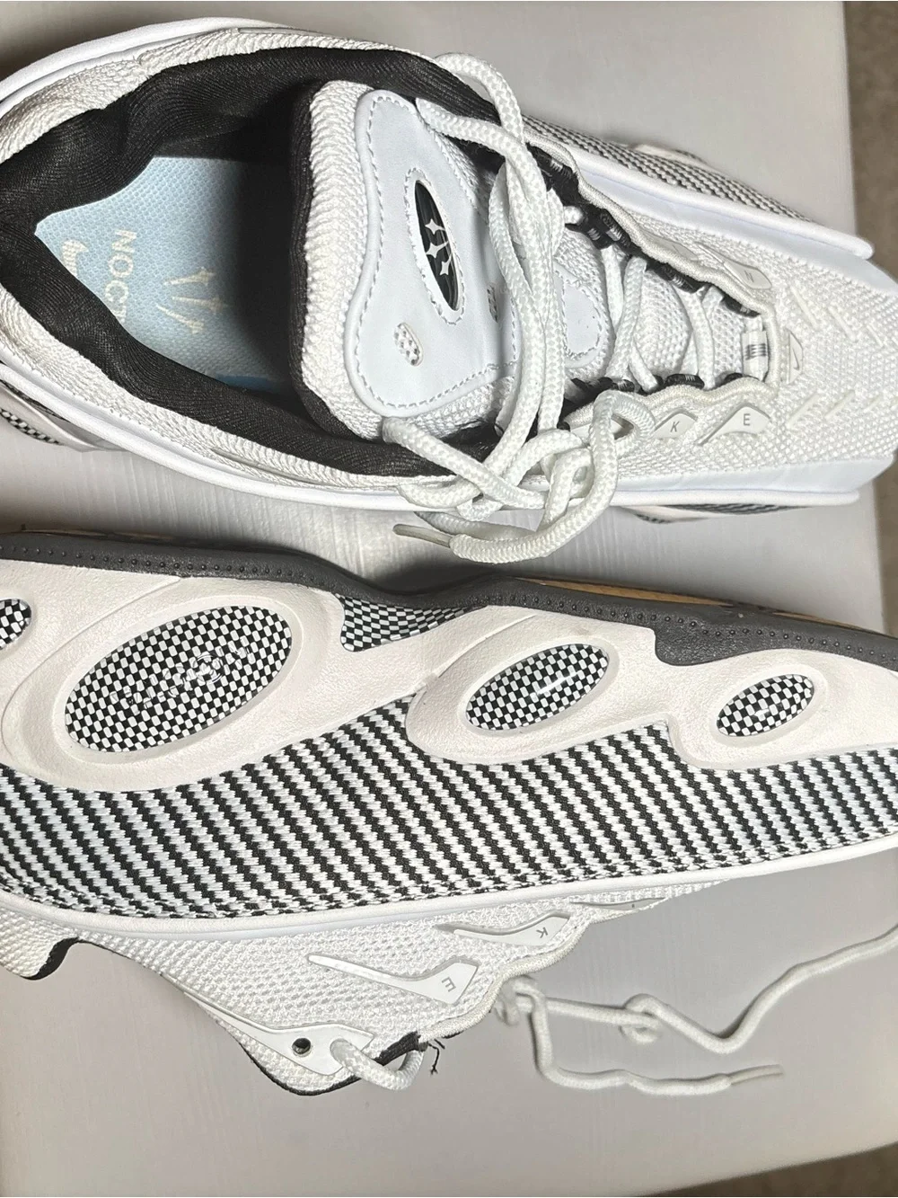 Nike nocta Black and White Textured Low-Top Sneakers